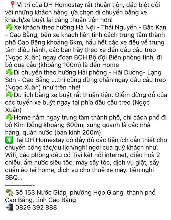 Dh Homestay Cao Bang Exterior photo